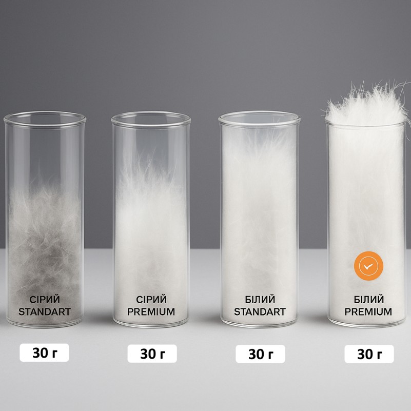 Подушка пуховая Raffaello White №201 90% белый пух Premium / 10% перо тик (средняя) - 6