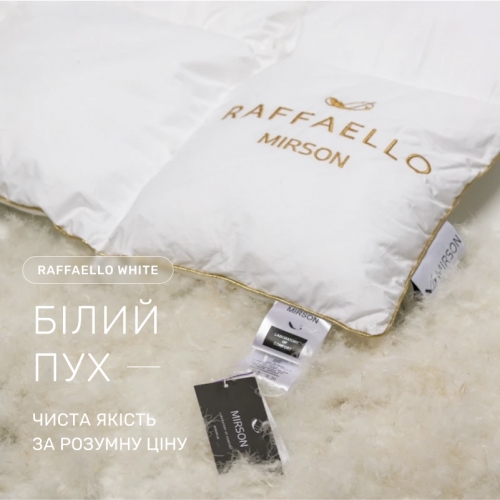Ковдра пухова касетна Raffaello White №063 90% білий пух Standart / 10% перо батист