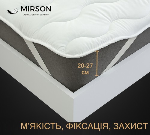 Наматрасник №1712 Eco Light Air-Soft White (EcoSilk) (обычный на резинке по углам) 