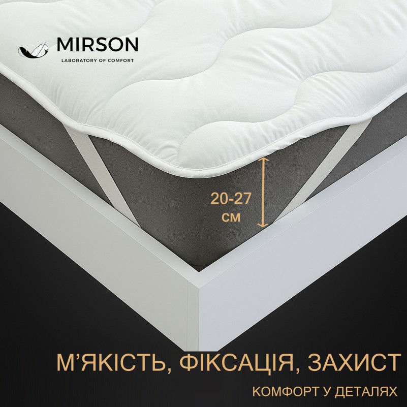 Наматрасник №1712 Eco Light Air-Soft White (EcoSilk) (обычный на резинке по углам) 