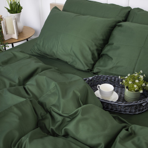 Комплект постельного белья Сатин "0844 Green Olive" - 4