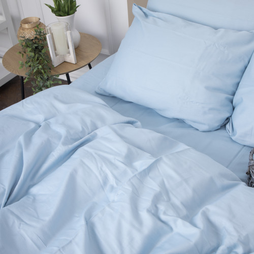 Комплект постельного белья Сатин "0842 Light Blue" - 5
