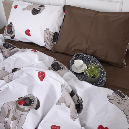 Комплект постільної білизни Бязь 17-0566 Pug-dog - 2