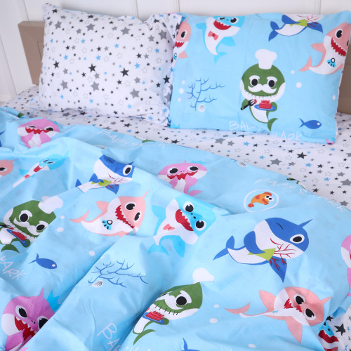 Підковдра Бязь 17-0521 Sharks blue - 2