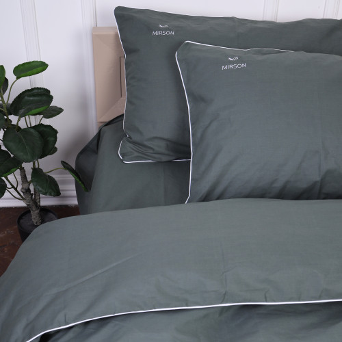 Комплект постільної білизни Ranforce Elite Corner 16-7000 "Green Grey" - 5