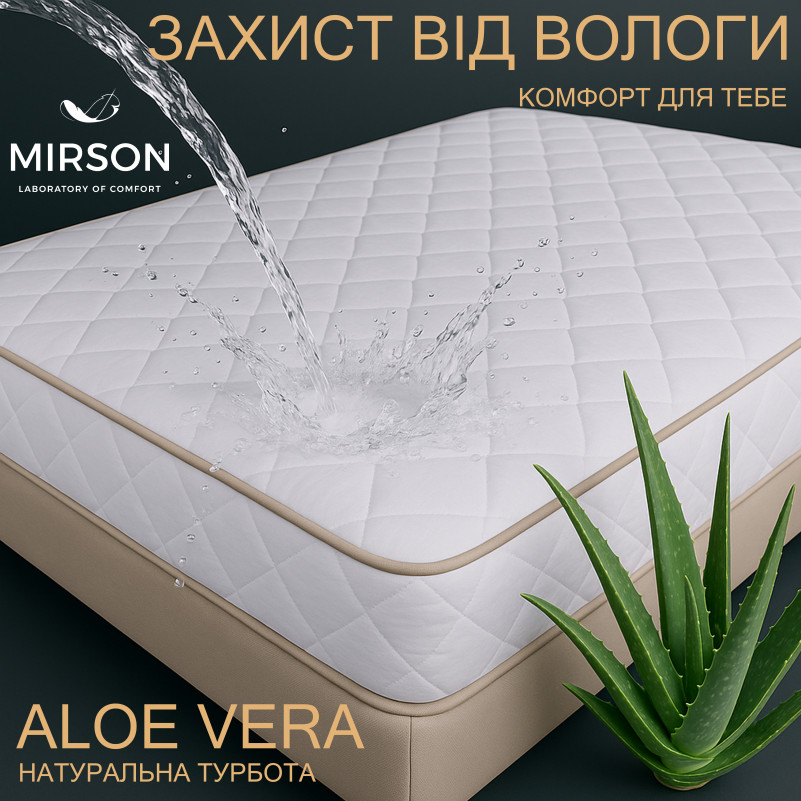 Наматрацник № 961 Natural Line Стандарт Wollen Aloe Vera (водонепроникний з резинкою по периметру)