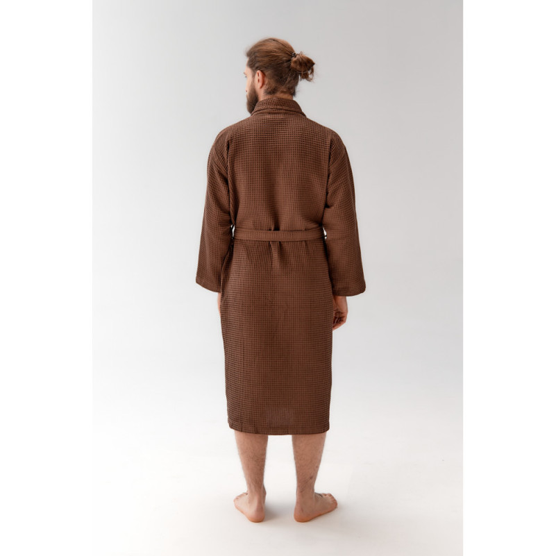 Халат С №301 Waffle robe Brown - 6