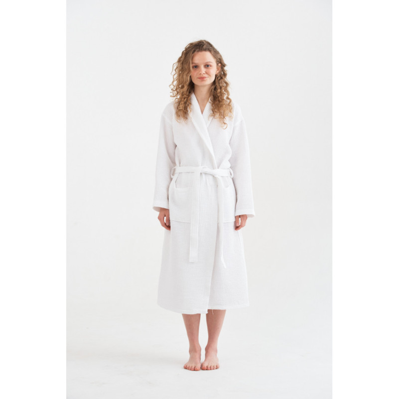 Халат С №303 Waffle robe White - 2