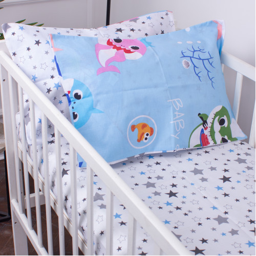 Простынь детская Бязь Kids Time 17-0521 Sharks blue - 2