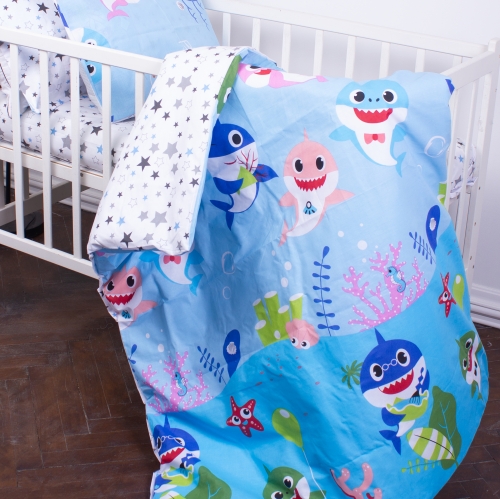 Комплект постельного белья Бязь Kids Time 17-0521 Sharks blue