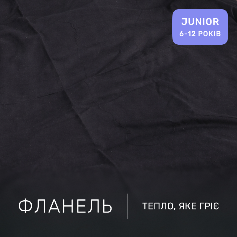 Комплект постельного белья JUNIOR Фланель 002 Black - 1