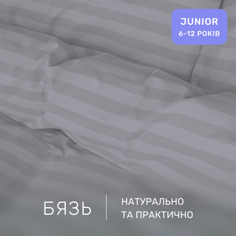 Комплект постельного белья  Бязь JUNIOR 17-0601 Stripe Gray - 1