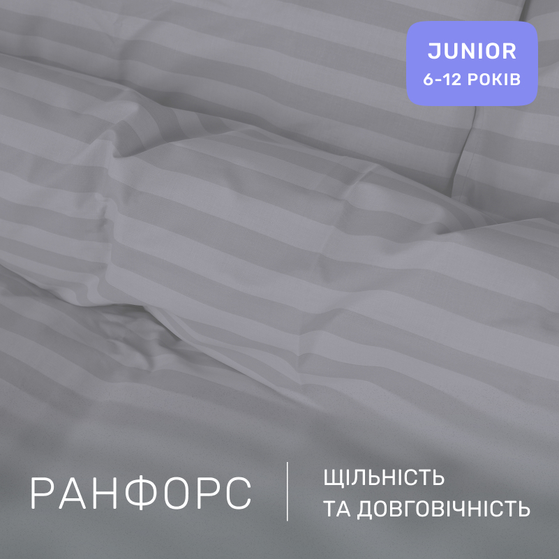 Комплект постельного белья Ranforce Elite JUNIOR 17-0601 Stripe Gray - 1