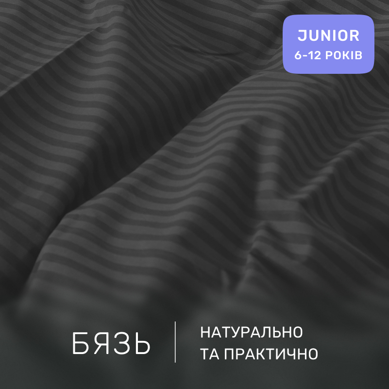 Комплект постельного белья  Бязь JUNIOR 17-0611 Stripe Black - 1