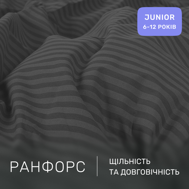 Комплект постельного белья Ranforce Elite JUNIOR 17-0611 Stripe Black - 1