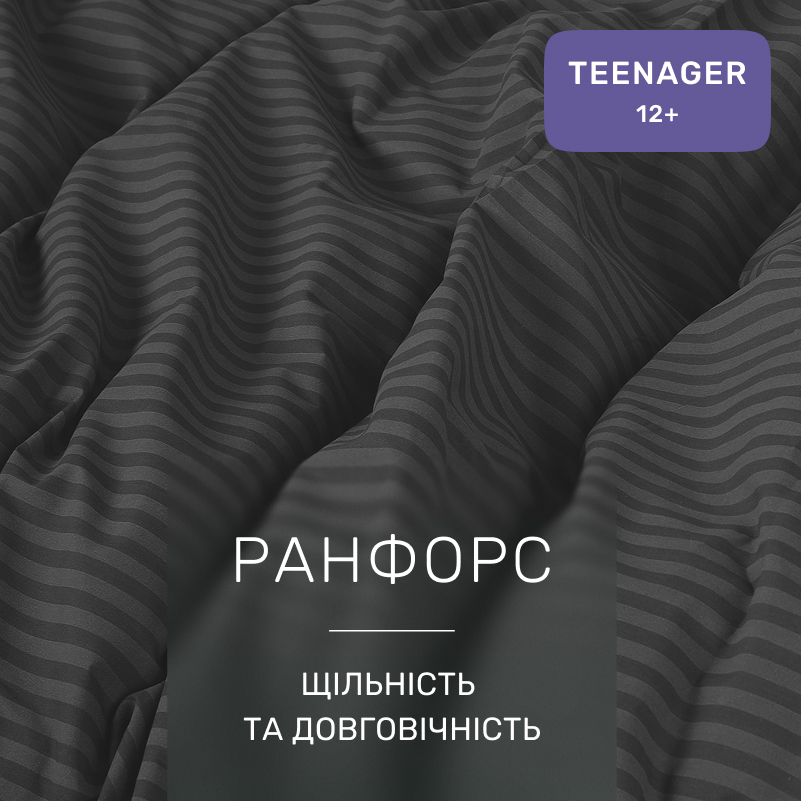 Комплект постельного белья Ranforce Elite TEENAGER 17-0611 Stripe Black - 1