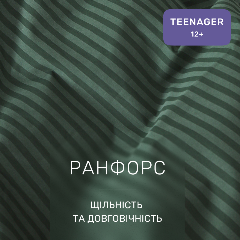 Комплект постельного белья Ranforce Elite TEENAGER 17-0612 Stripe Emerald - 1
