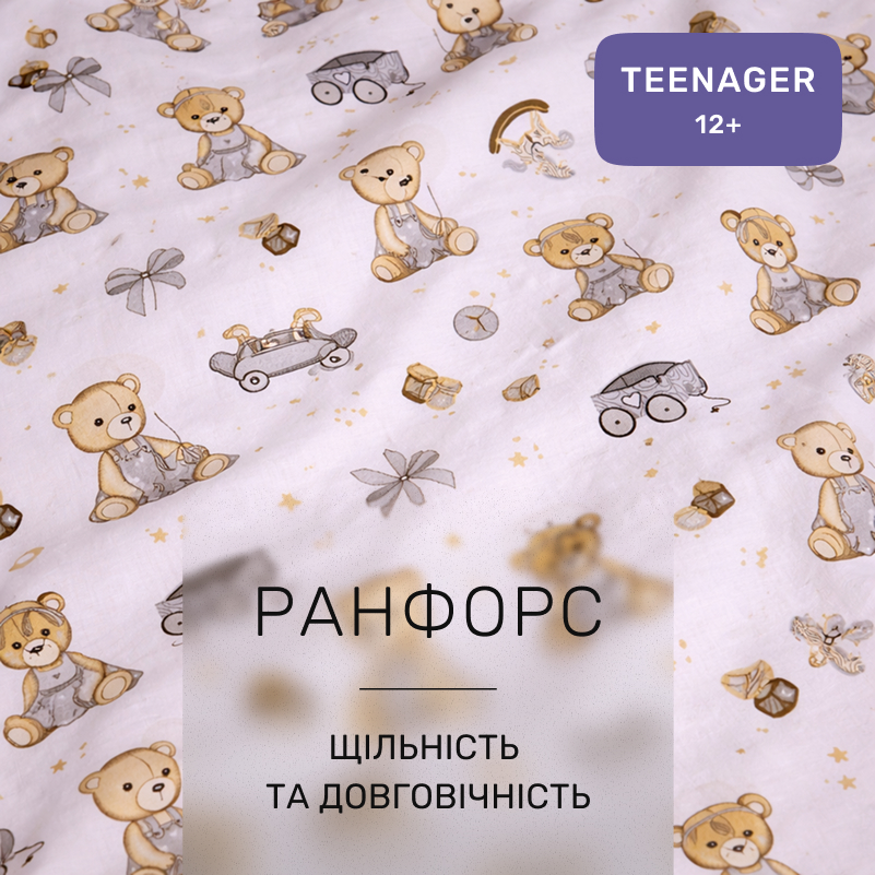 Комплект постельного белья Ranforce Elite TEENAGER 17-0917 Little Teddy gray - 1