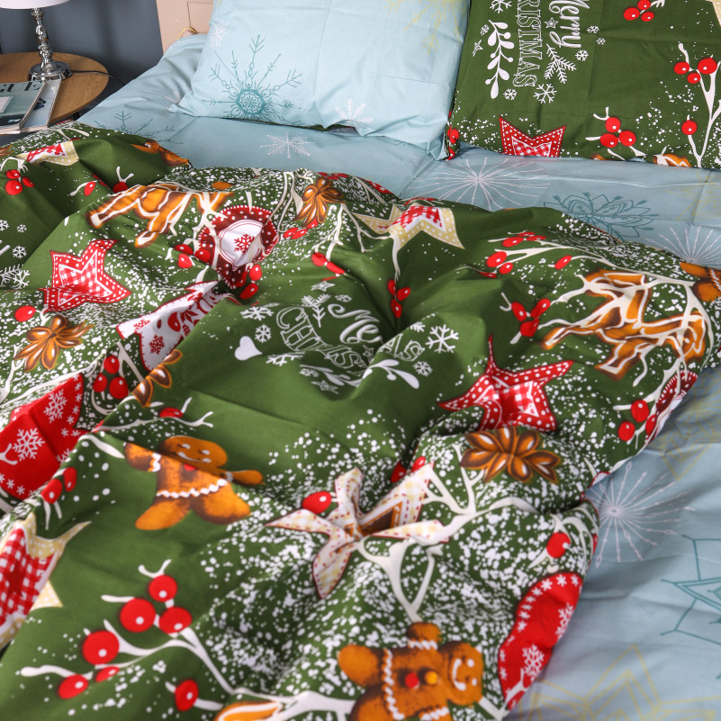 Простирадло Бязь 17-0881 Holiday Star green - 3
