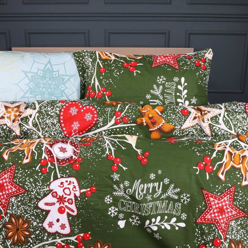 Пододеяльник Ranforce Elite 17-0881 Holiday Star green - 2