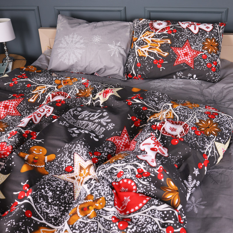 Простирадло Бязь 17-0880 Holiday Star gray - 2