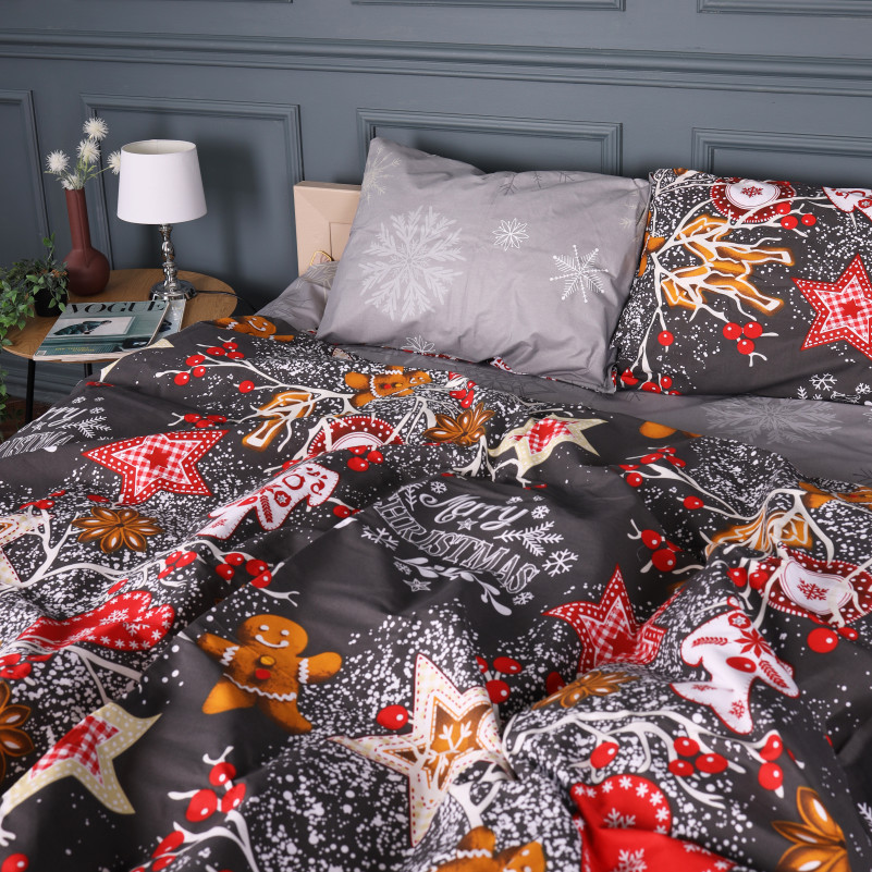 Простирадло Бязь 17-0880 Holiday Star gray - 3
