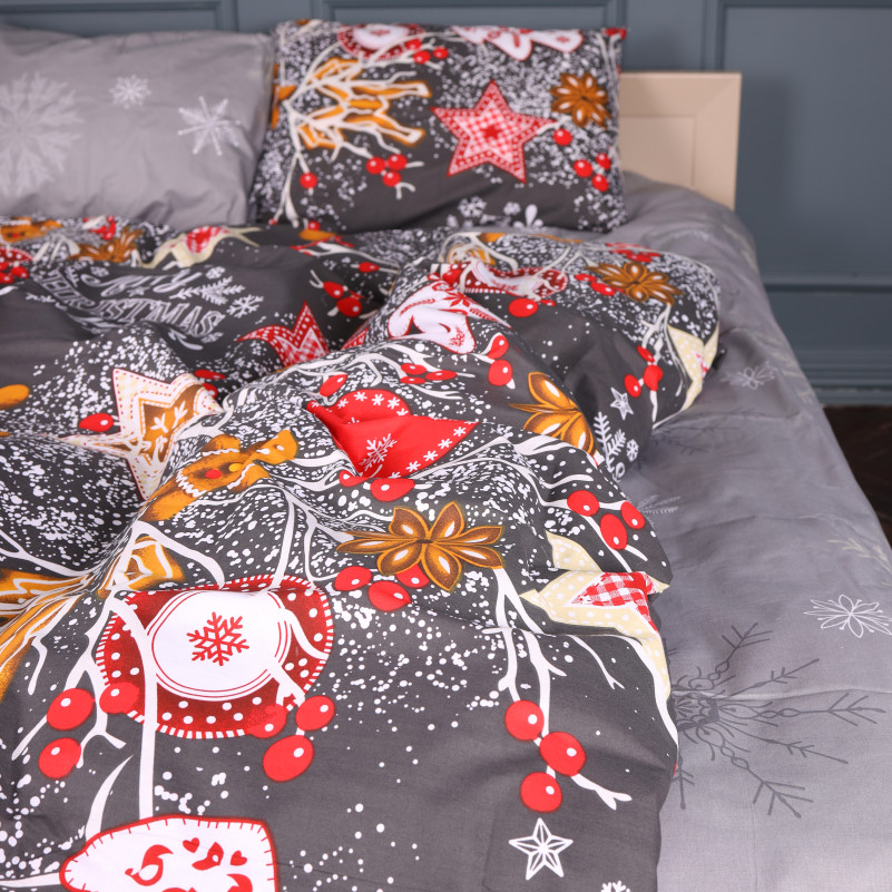 Простирадло Бязь 17-0880 Holiday Star gray - 1