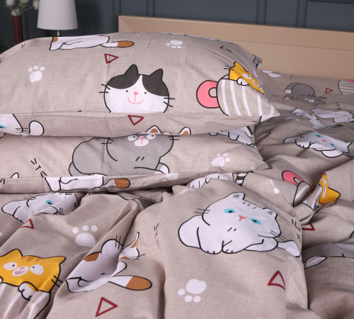Комплект постільної білизни Бязь 17-0665 Cream Kittens - 2