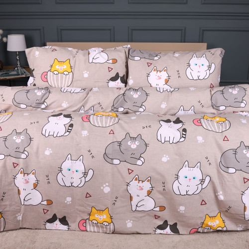 Комплект постельного белья Ranforce Elite 17-0665 Cream Kittens