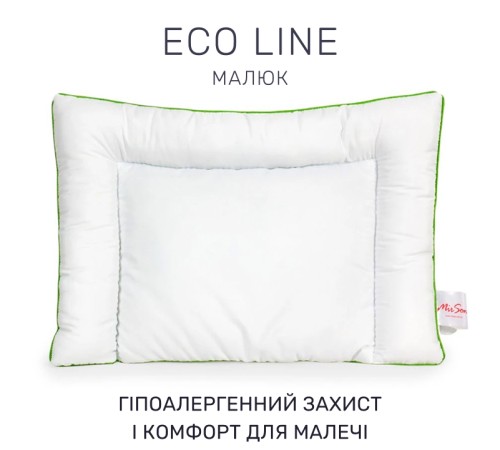 Подушка антиалергенна Eco Line Малюк №804 EcoSilk мікросатин (м'яка) - 2