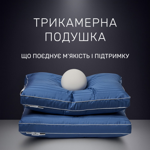 Подушка бамбукова Valentino Deluxe №1235 Bamboo сатин-жакард (середня) - 2