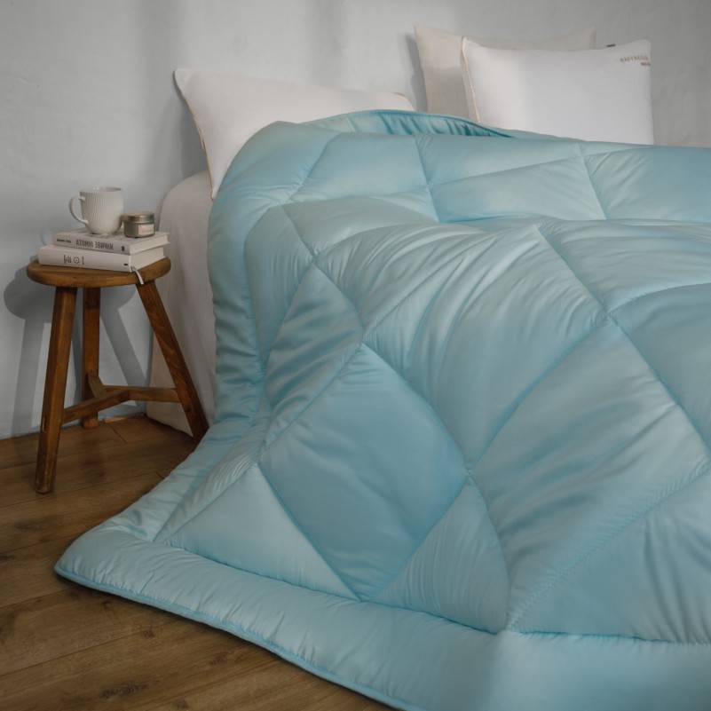 Одеяло шерстяное Eco Light Blue/Gray №1640, 9001 шерсть микросатин (супер теплое) - 5