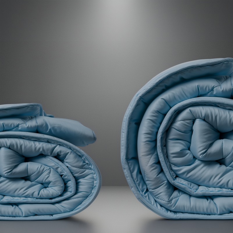 Одеяло шерстяное Eco Light Blue/Gray №1640, 9001 шерсть микросатин (супер теплое) - 7