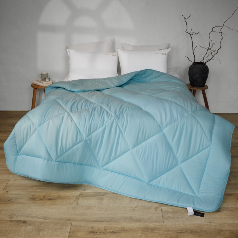 Одеяло шерстяное Eco Light Blue/Gray №1640, 9001 шерсть микросатин (супер теплое) - 1