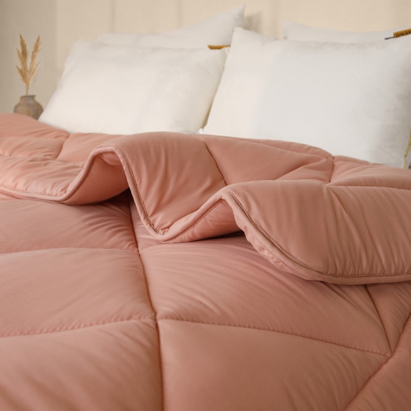 Одеяло эвкалиптовое Eco Light Creamy/Coral №1653, 1738 Eucalyptus микросатин (супер теплое) - 13