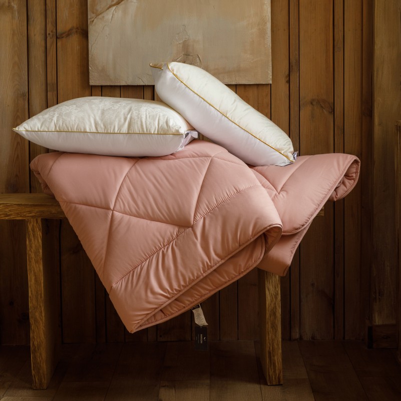 Одеяло эвкалиптовое Eco Light Creamy/Coral №1653, 1738 Eucalyptus микросатин (супер теплое) - 16