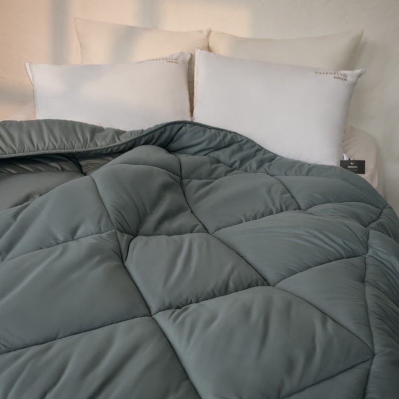 Одеяло шерстяное Eco Light Blue/Gray №1640, 9001 шерсть микросатин (супер теплое) - 8