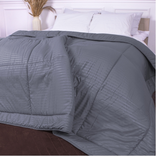 Одеяло Шелковое Супер Теплое №1646, 9003 Eco Light Blue/Gray