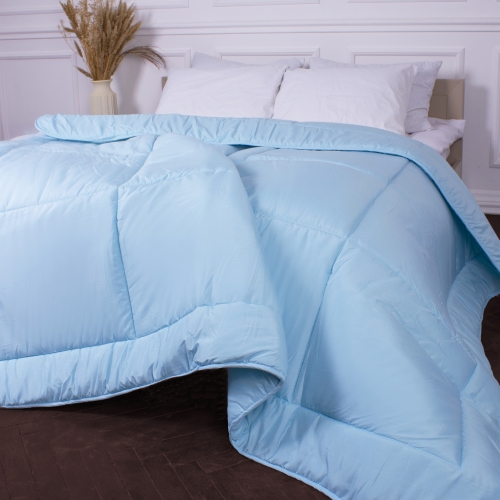 Одеяло Хлопковое Супер Теплое №1655, 9004 Eco Light Blue/Gray