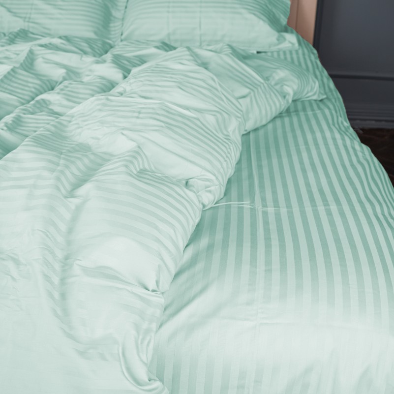 Простынь Satin Stripe 30-0013 Azure