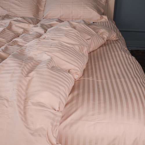 Простынь на резинке Satin Stripe 30-0004 Cream - высота 25 см (детские 10 см)