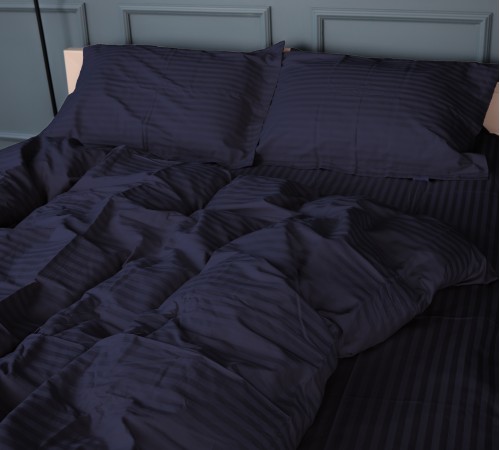 Наволочка Satin Stripe 30-0021 Dark Blue