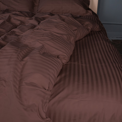 Пододеяльник Satin Stripe 30-0006 Dark Brown - 2