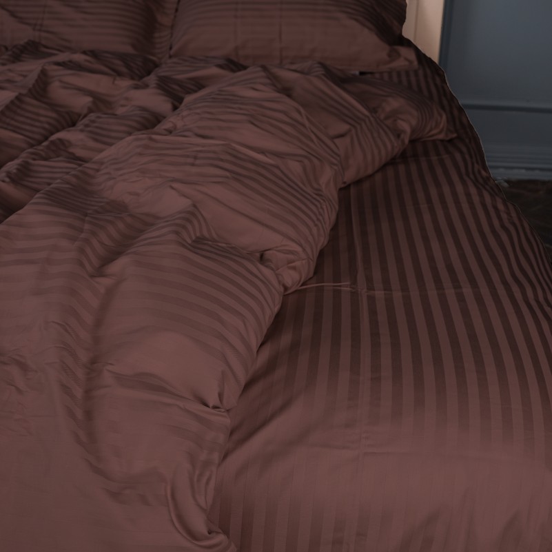 Простынь Satin Stripe 30-0006 Dark Brown