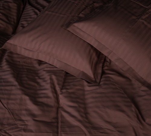 Постельное белье Satin Stripe 30-0006 Dark Brown
