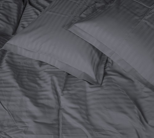 Постельное белье Satin Stripe 30-0012 Dark Gray