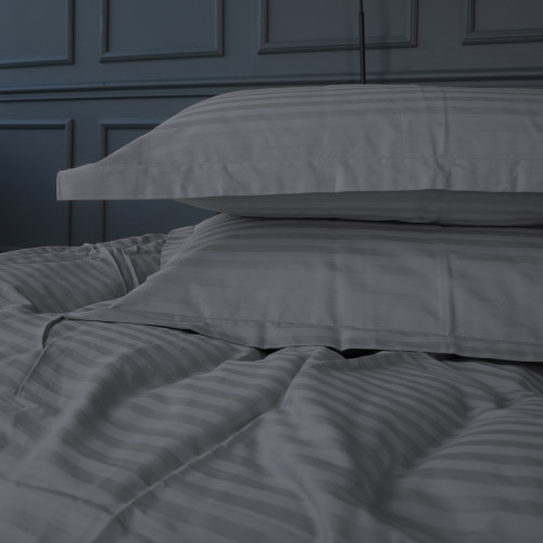 Постельное белье Satin Stripe 30-0012 Dark Gray - 5