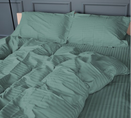 Постельное белье Satin Stripe 30-0015 Green Wave - 2