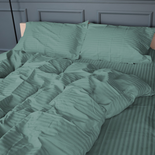 Постельное белье Satin Stripe 30-0015 Green Wave - 2