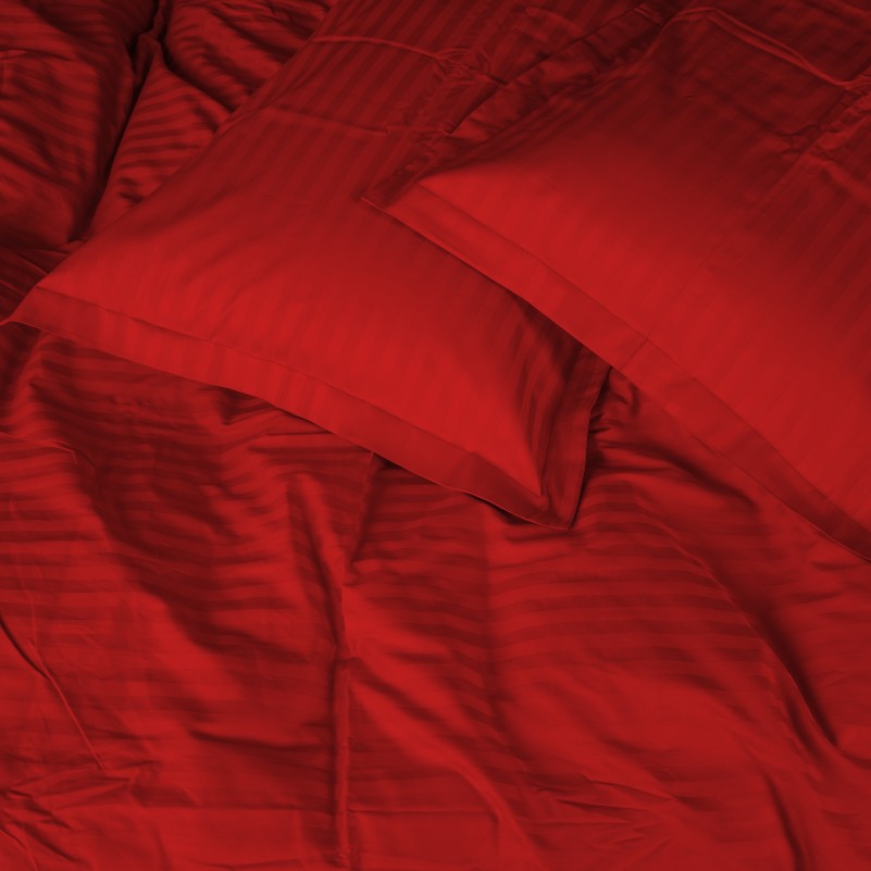 Простынь Satin Stripe 30-0018 Red - 2
